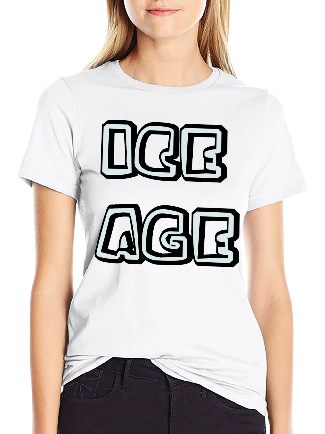 Ice Age Graphic Print Black T-Shirt