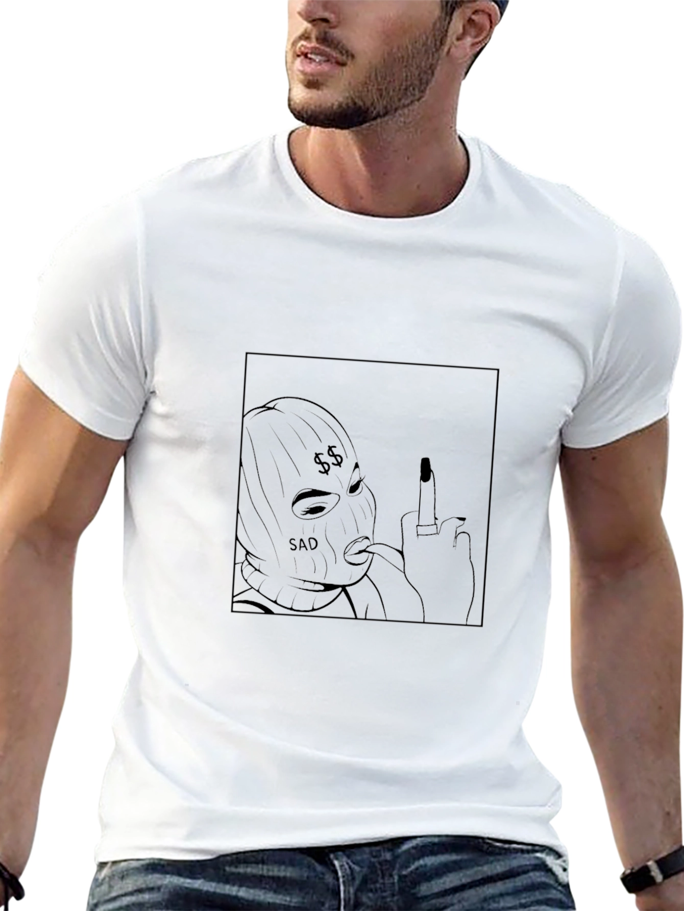 Black Graphic T-Shirt - SAD Design