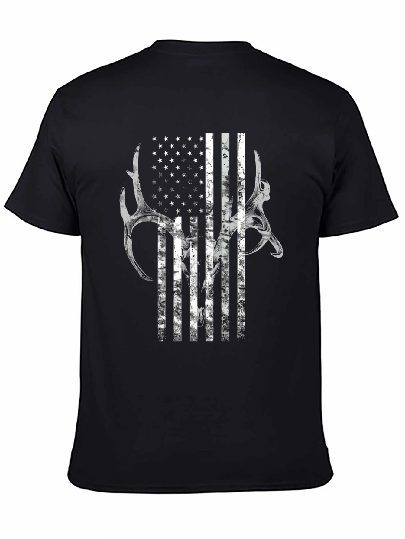 American Flag Deer Antler Graphic Tee