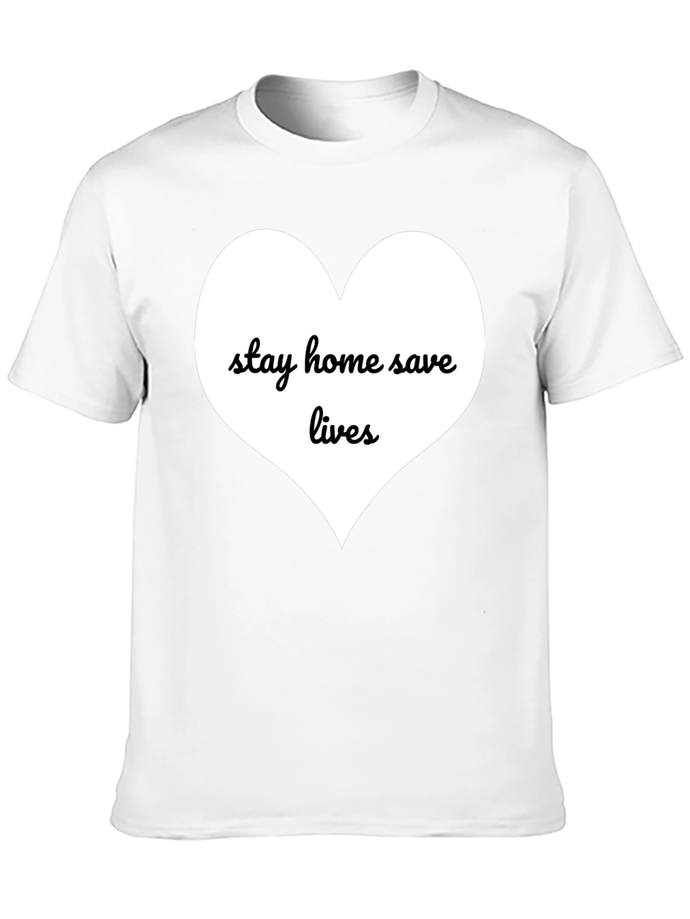 Stay Home Save Lives T-Shirt - Black Cotton Blend