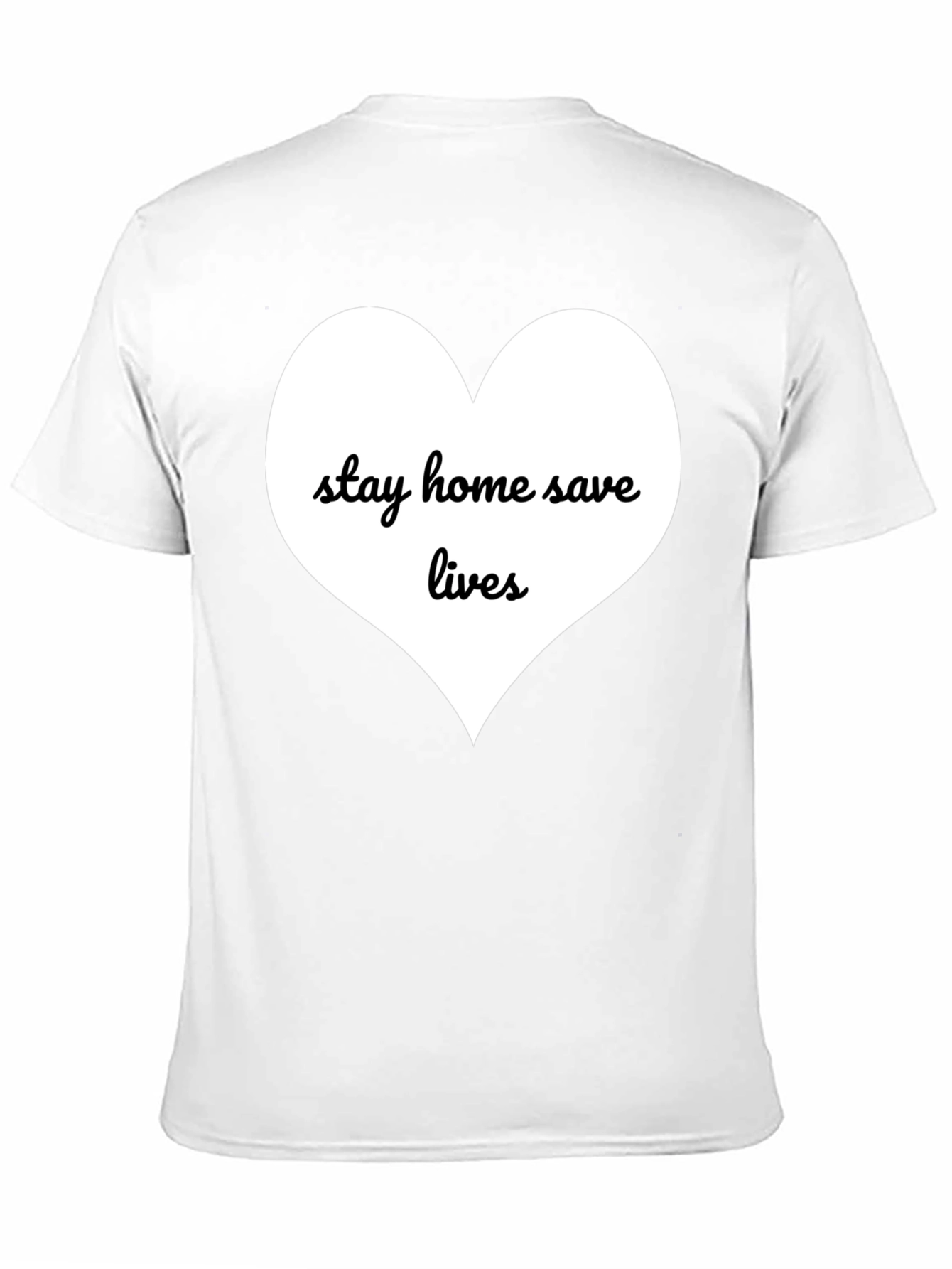 Stay Home Save Lives T-Shirt - Black Cotton Blend
