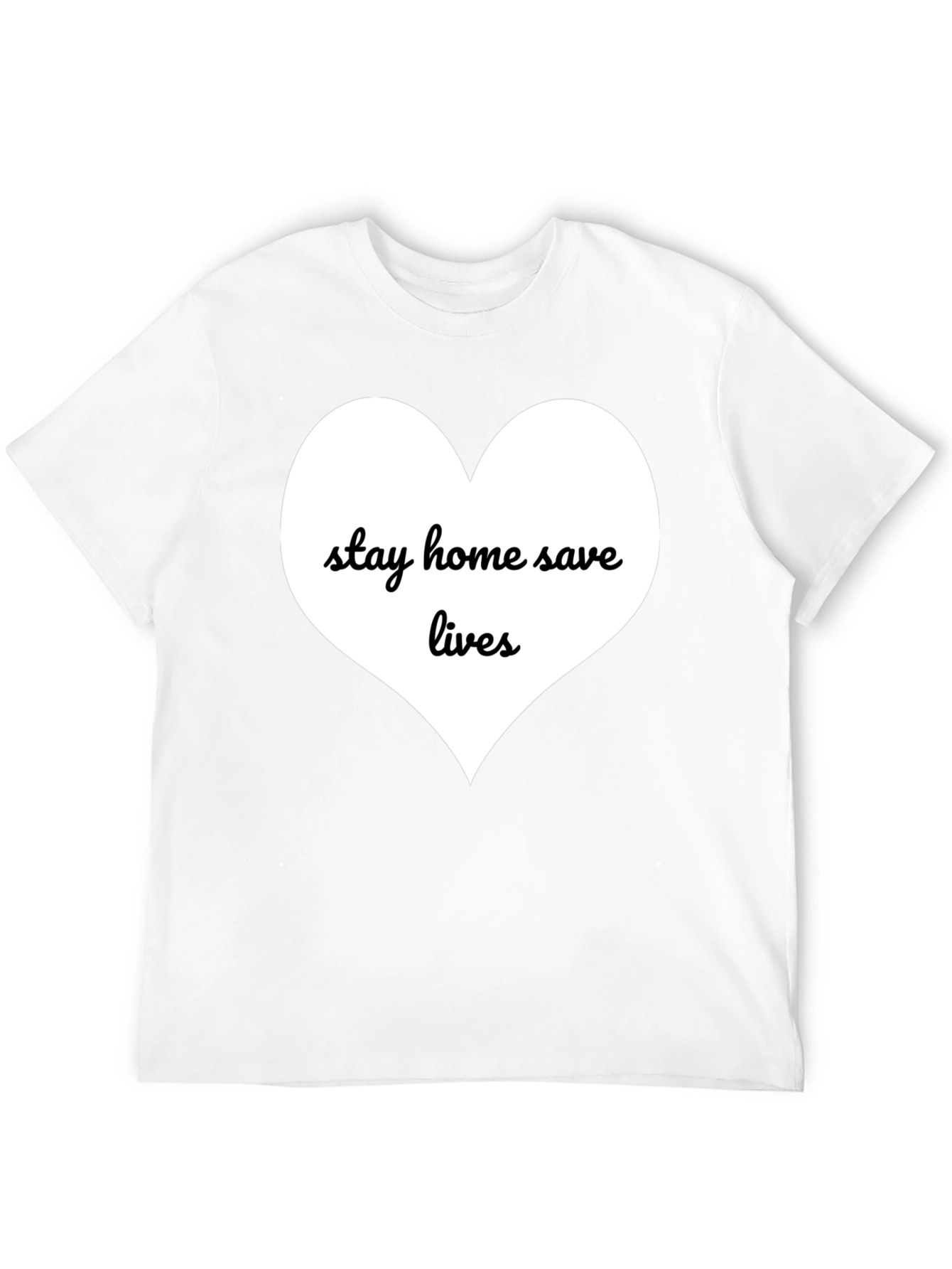 Stay Home Save Lives T-Shirt - Black Cotton Blend