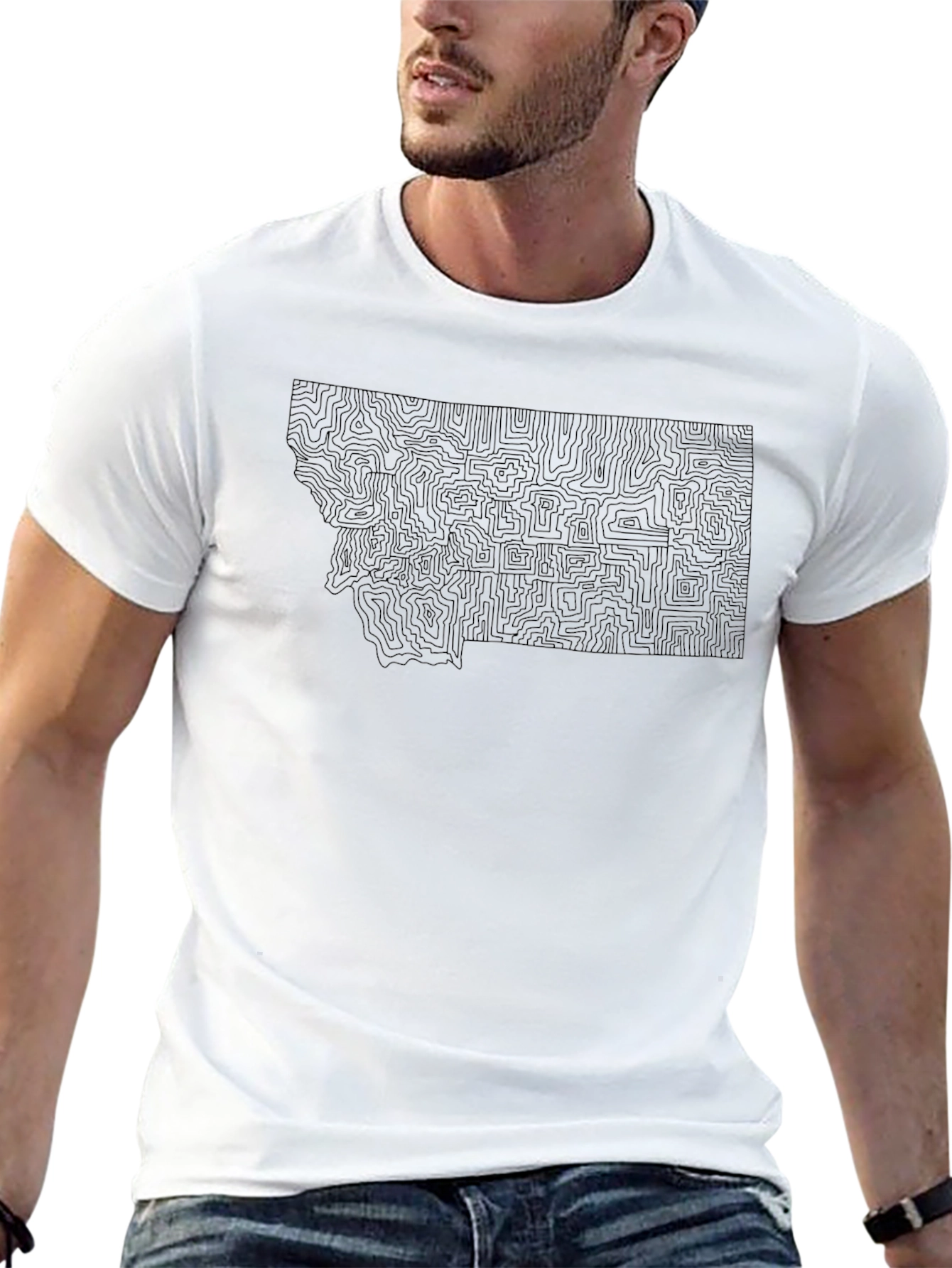 Montana Topography T-Shirt - Black