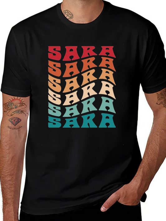 Retro Sara Graphic Tee - Vintage Style Black T-Shirt