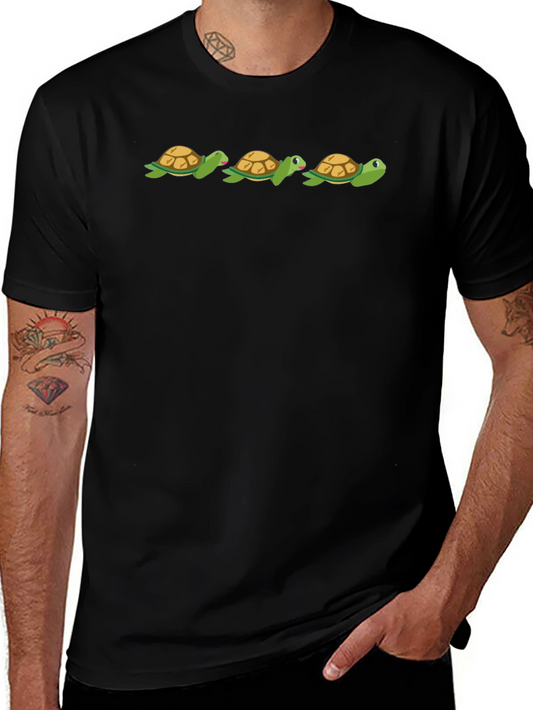 Turtle Trio Black Tee - Fun & Casual