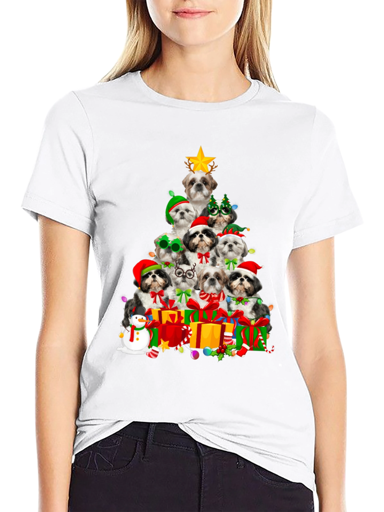 Shih Tzu Christmas Tree T-Shirt