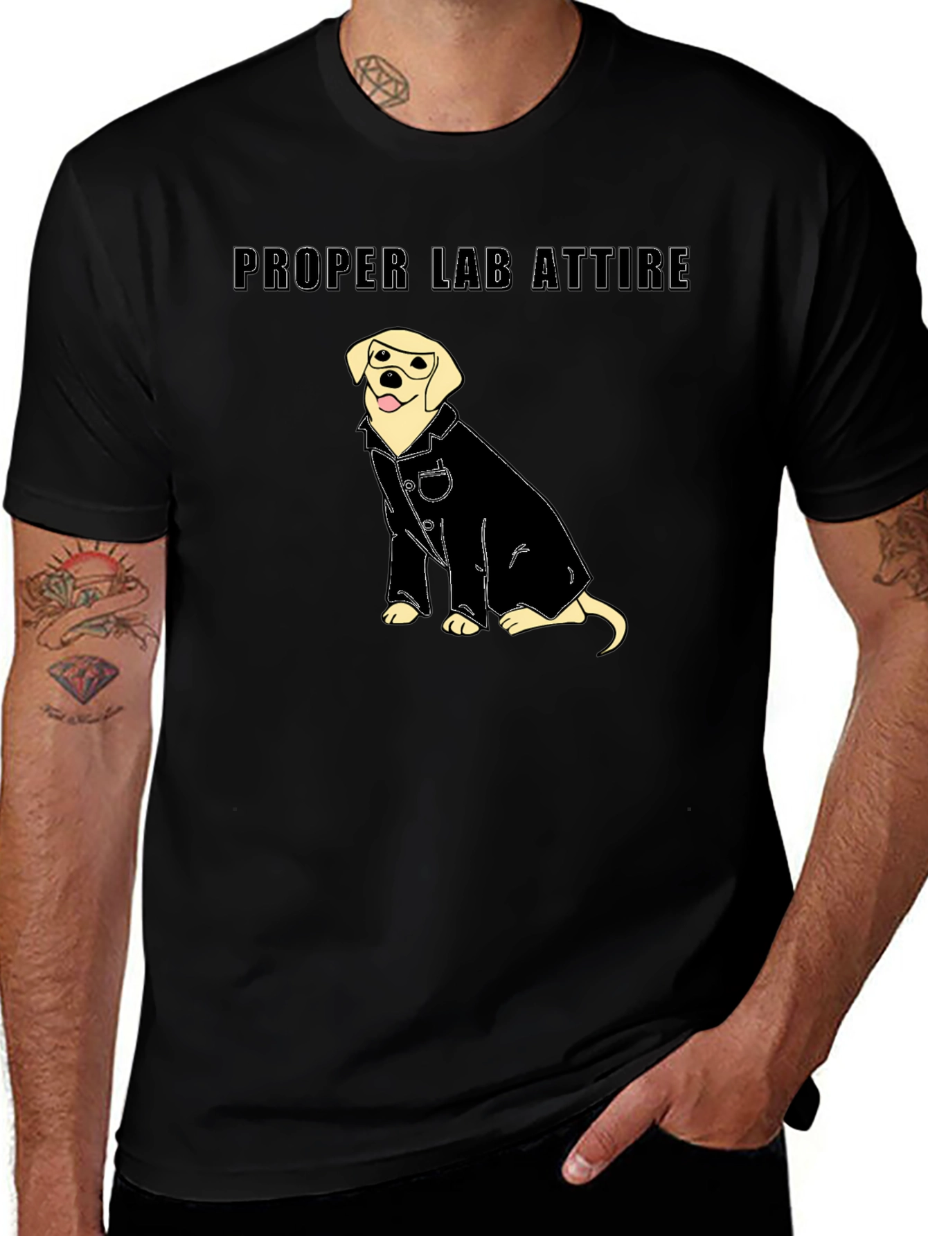 Proper Lab Attire T-Shirt - Science Dog Tee
