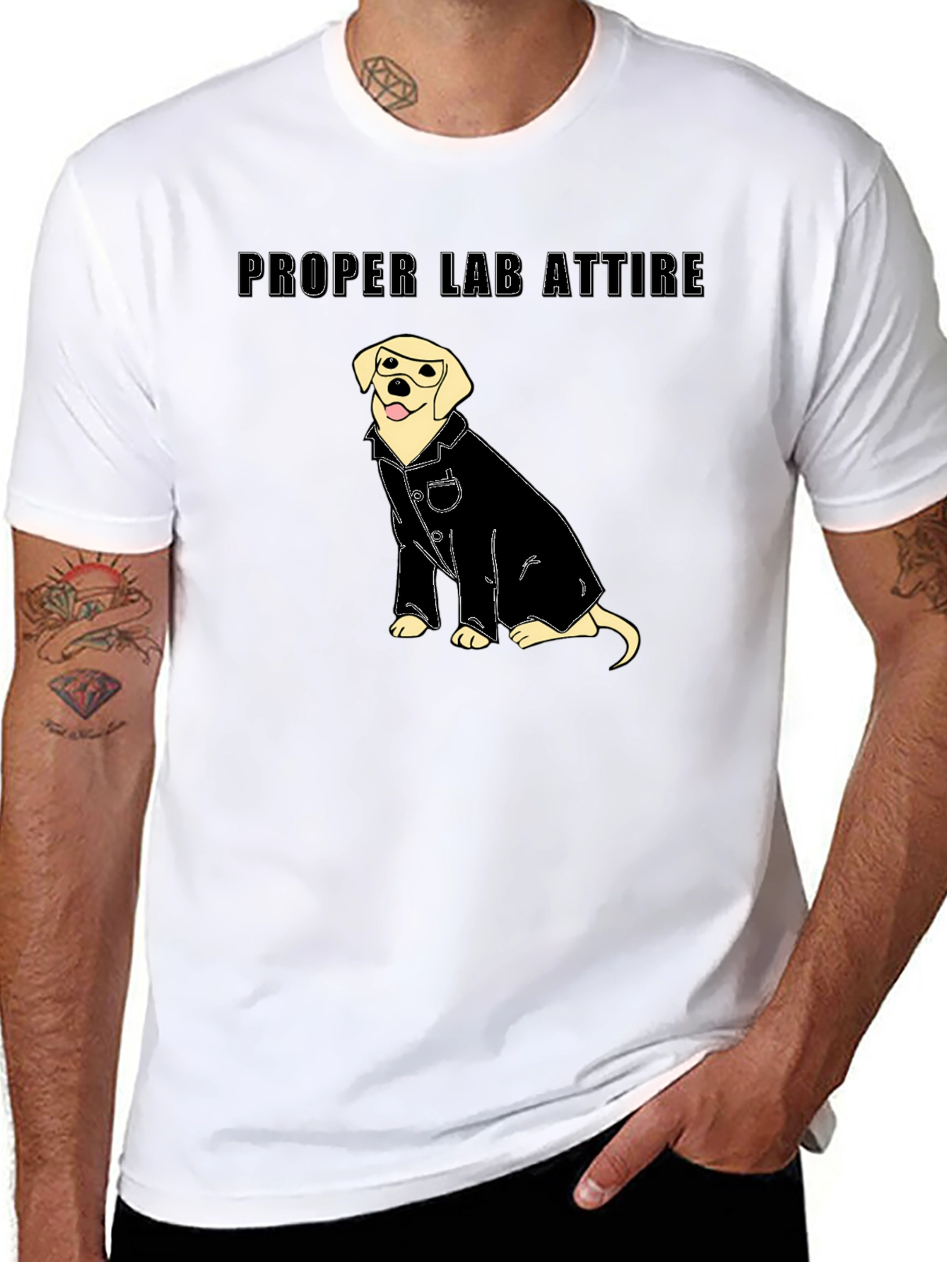 Proper Lab Attire T-Shirt - Science Dog Tee