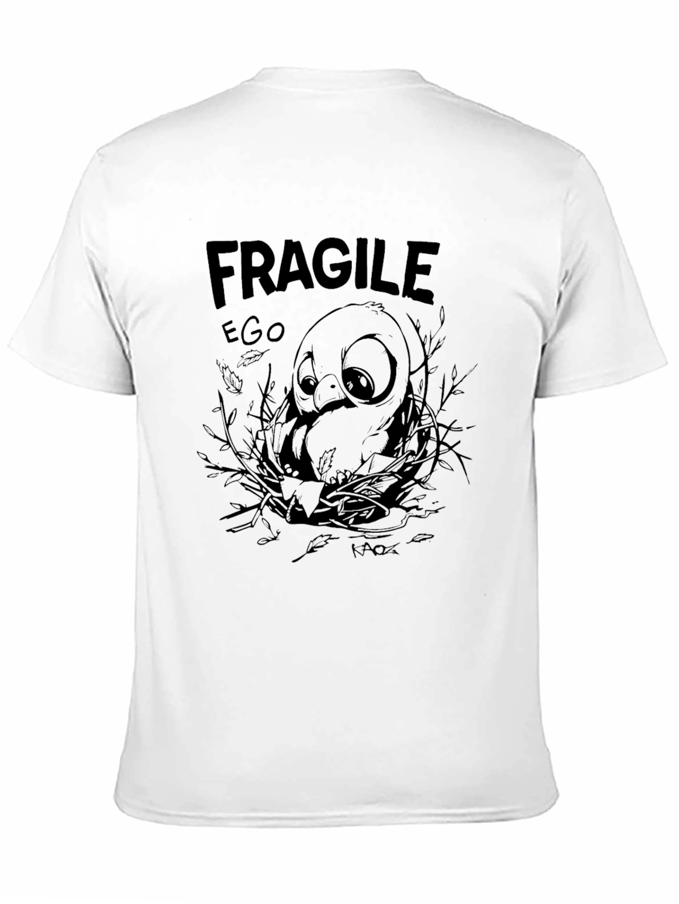 Fragile Ego Graphic Print Black T-Shirt