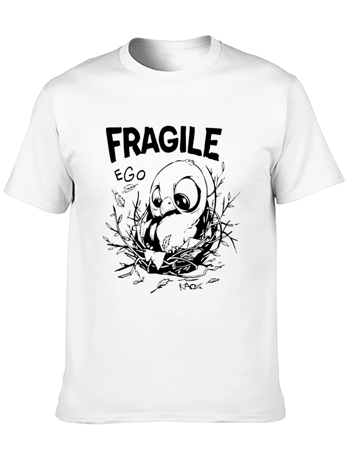 Fragile Ego Graphic Print Black T-Shirt