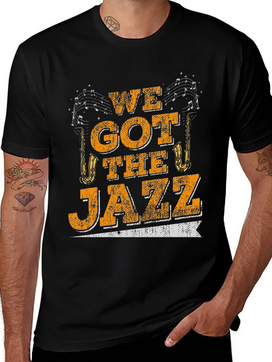 We Got The Jazz Graphic Tee - Black Cotton Blend