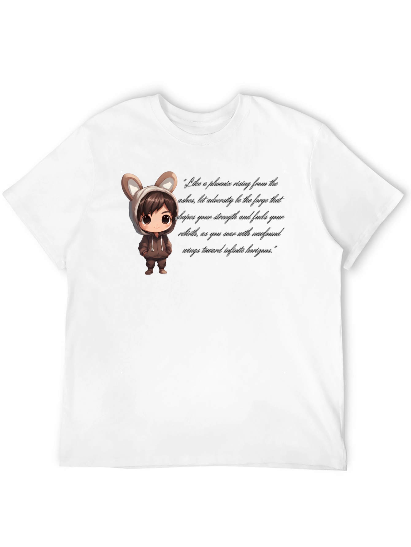 Stylish Black T-Shirt with Cute Anime Graphic