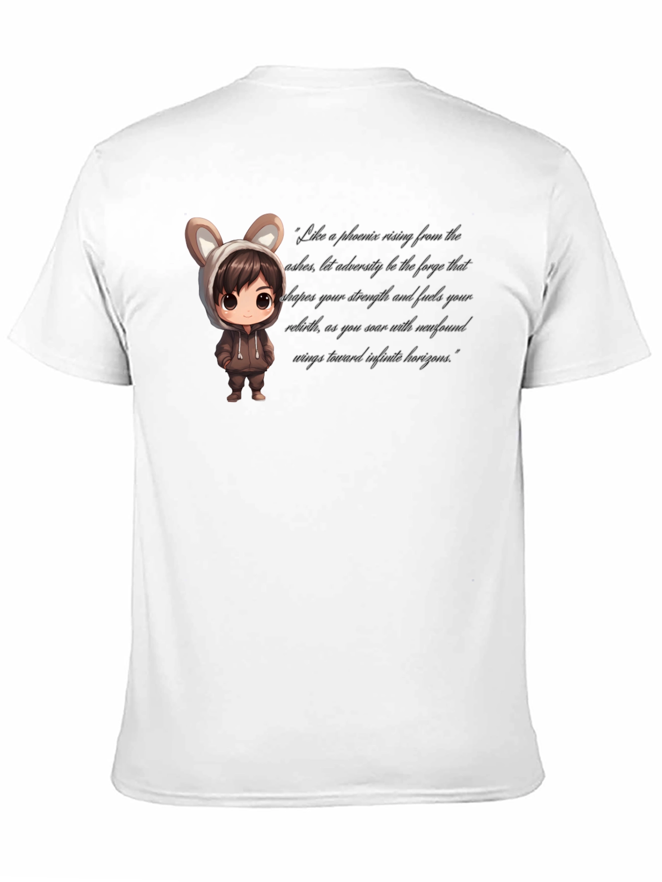 Stylish Black T-Shirt with Cute Anime Graphic