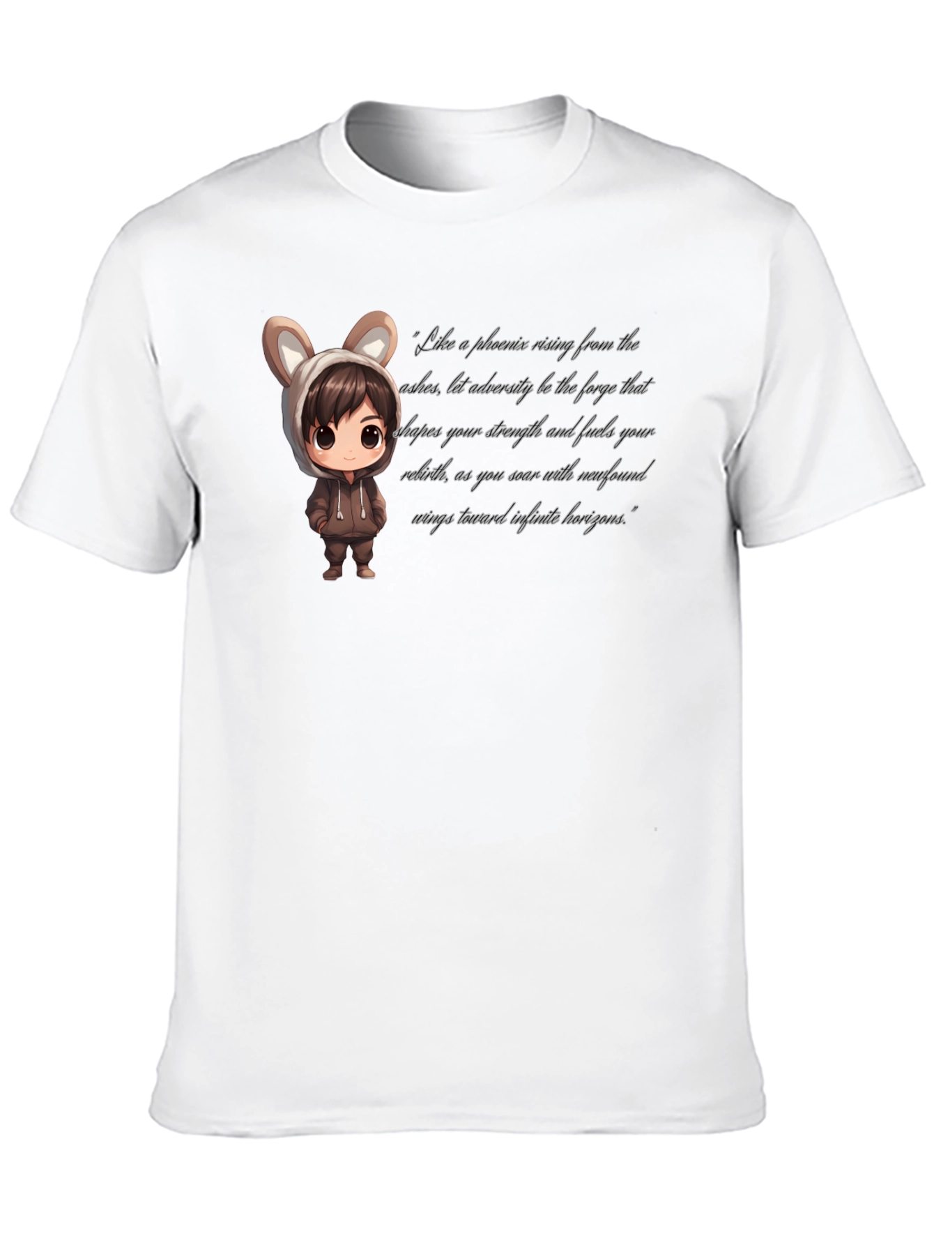 Stylish Black T-Shirt with Cute Anime Graphic