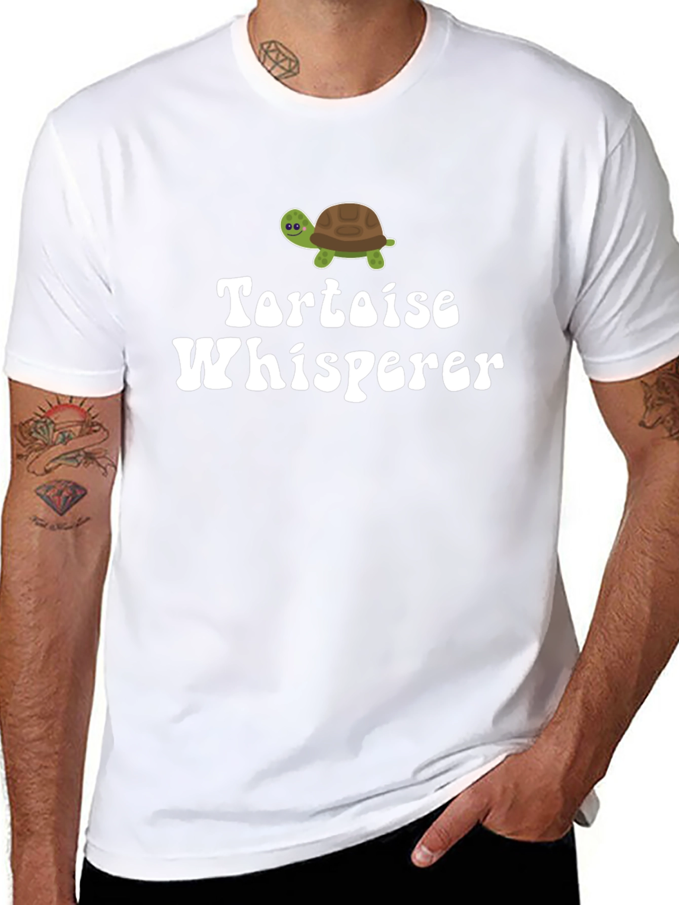 Tortoise Whisperer Graphic T-Shirt - Black Cotton Tee