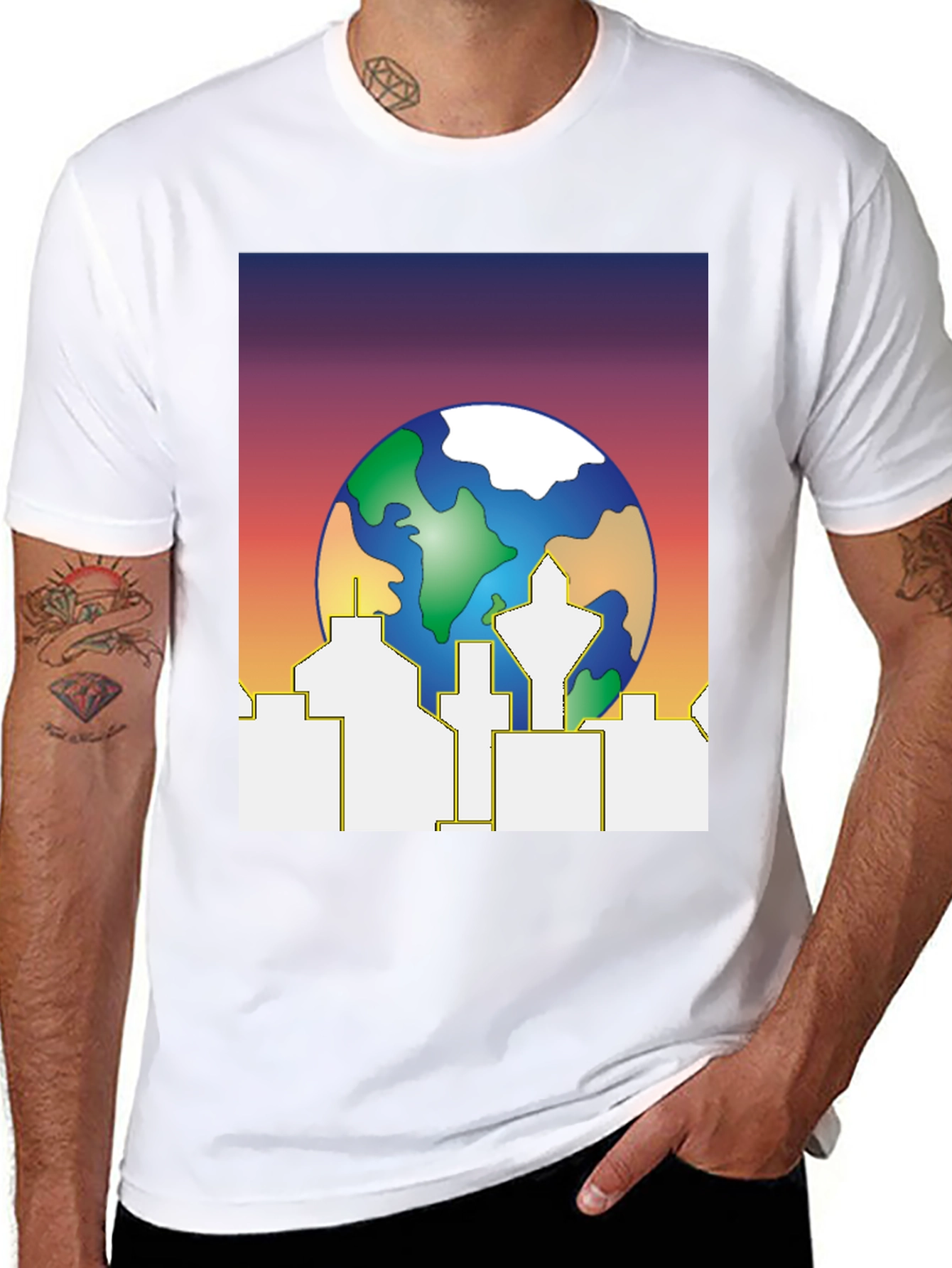 Earth Day Cityscape Graphic Tee
