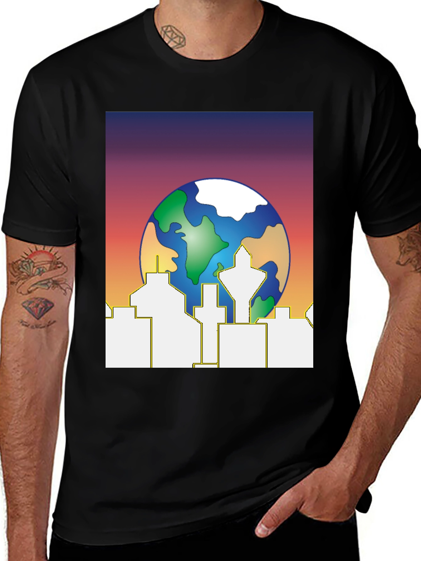 Earth Day Cityscape Graphic Tee