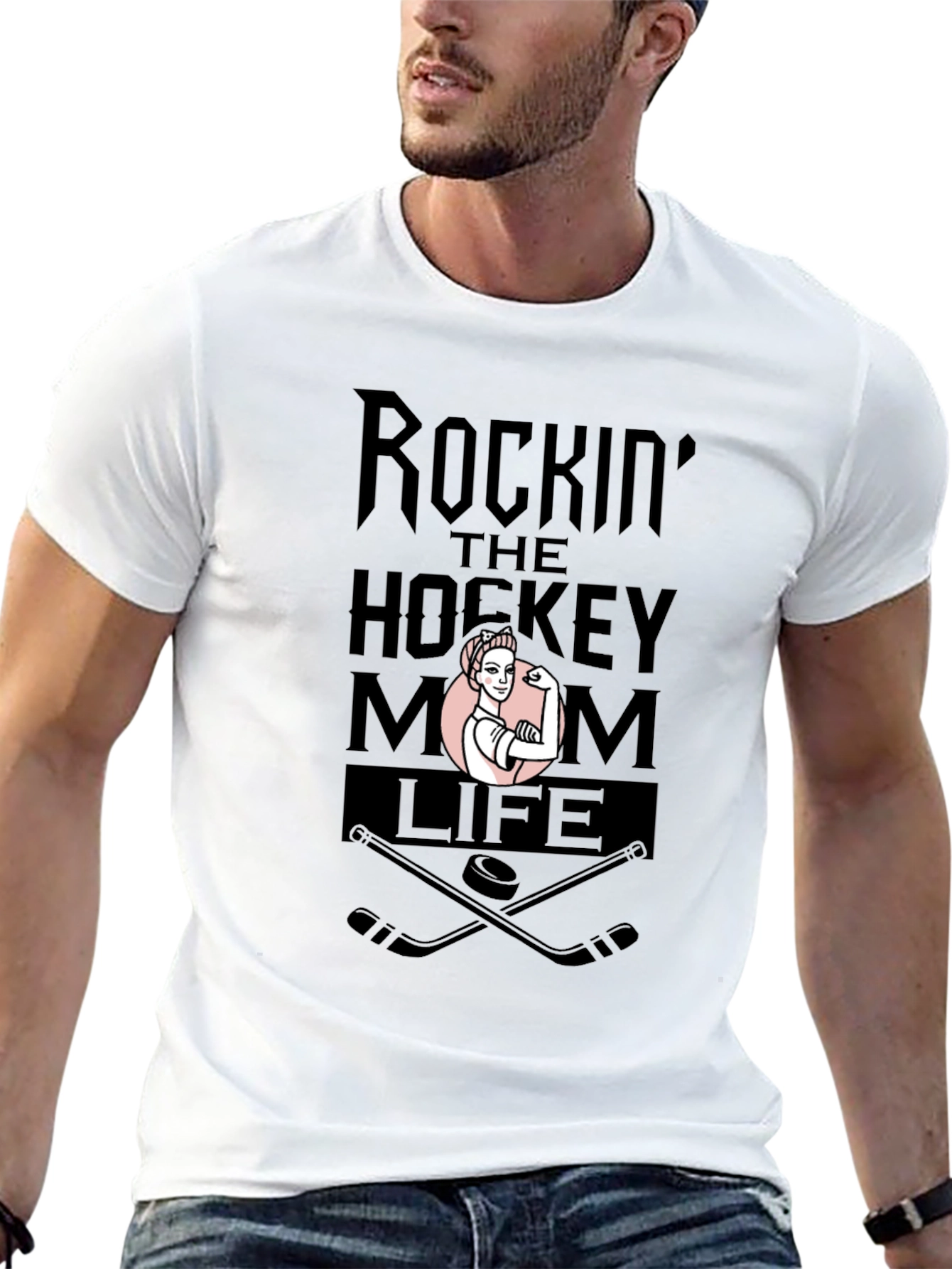 Rockin Hockey Mom Life Graphic Tee