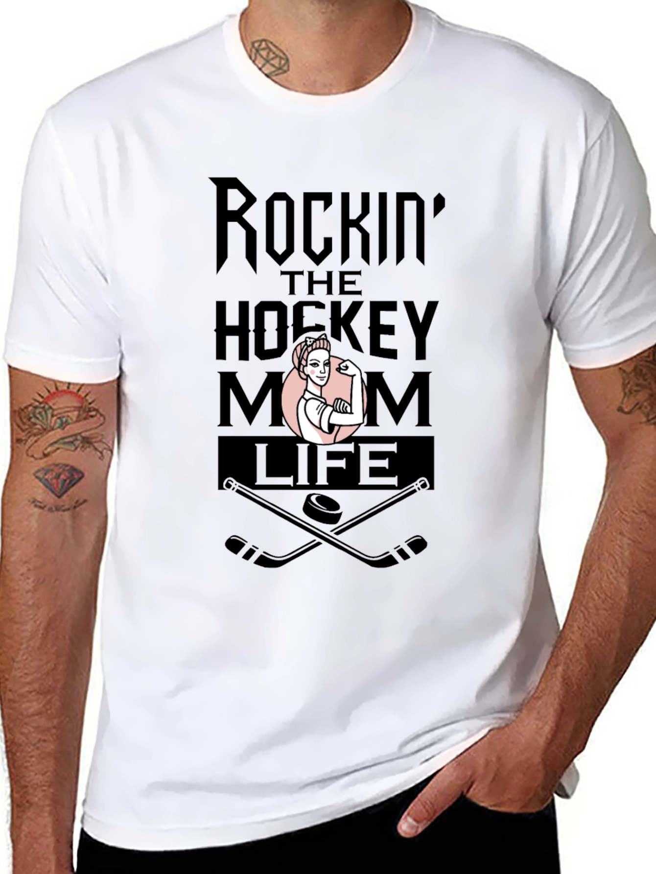 Rockin Hockey Mom Life Graphic Tee