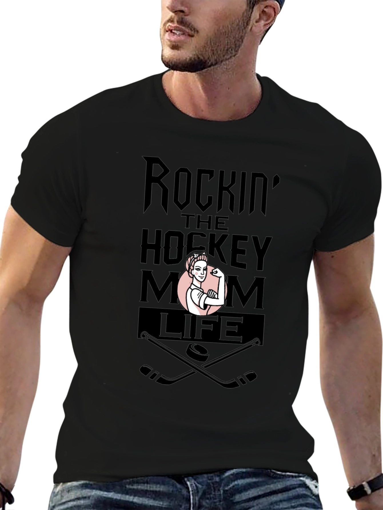 Rockin Hockey Mom Life Graphic Tee