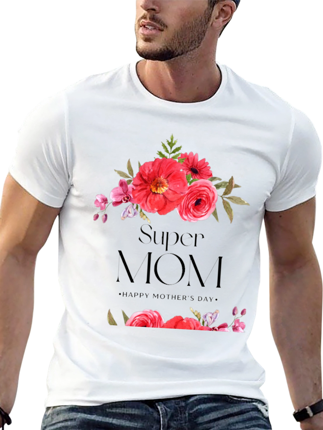 Super Mom Floral T-Shirt - Mothers Day Gift