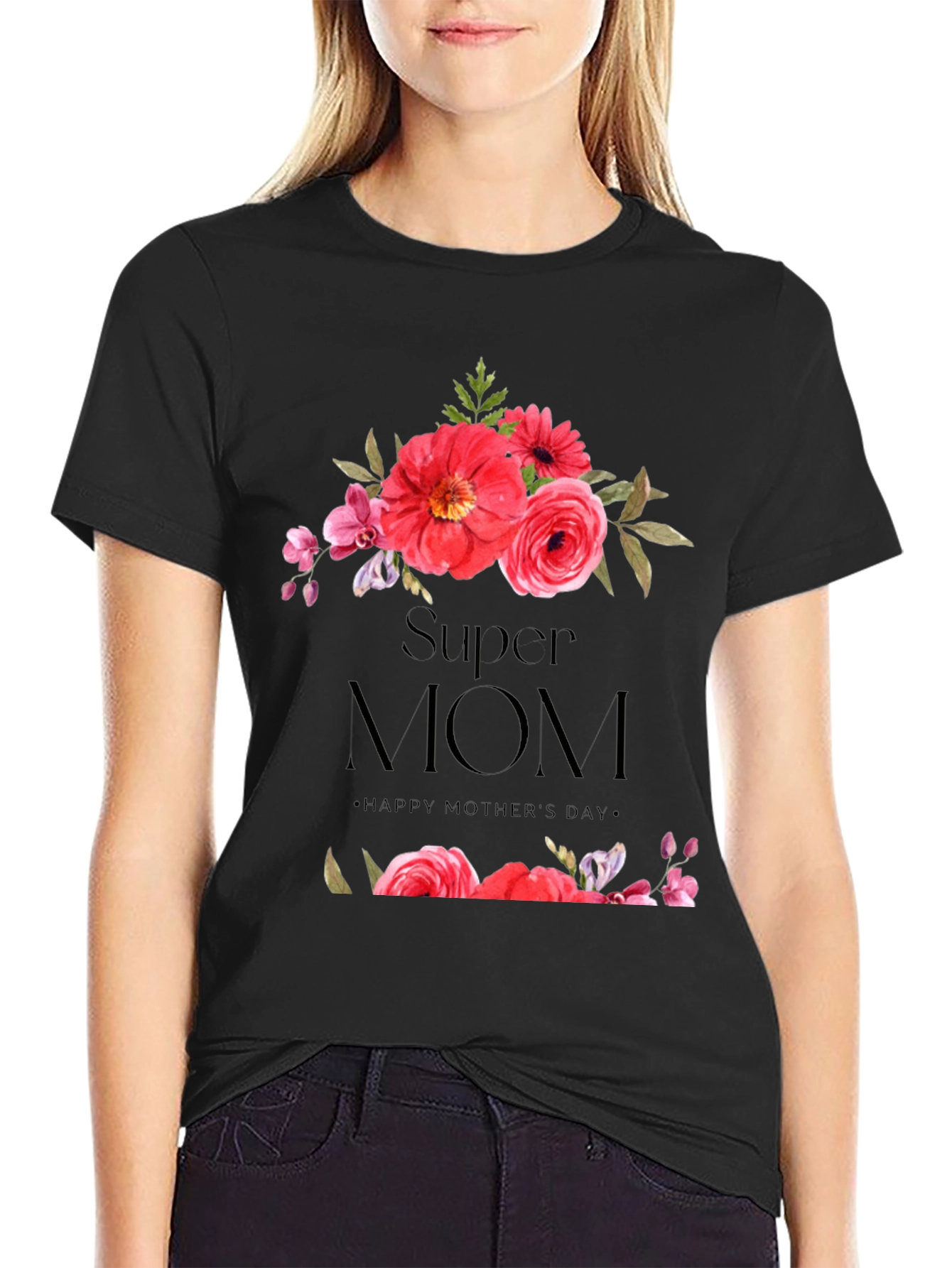 Super Mom Floral T-Shirt - Mothers Day Gift