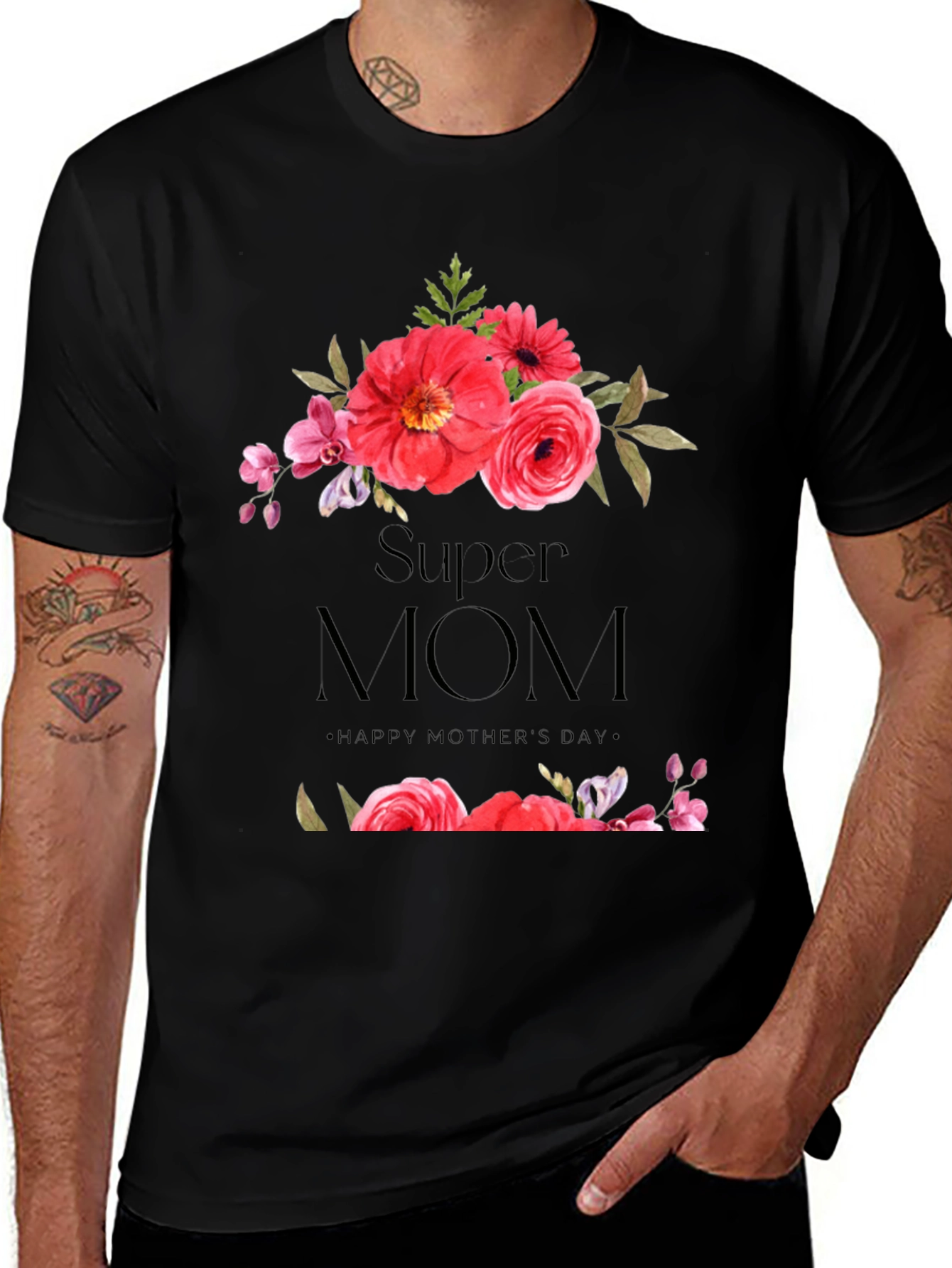 Super Mom Floral T-Shirt - Mothers Day Gift