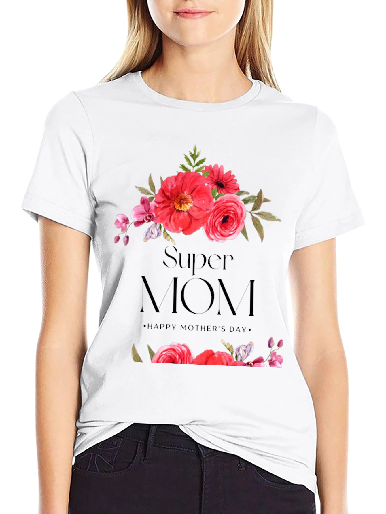 Super Mom Floral T-Shirt - Mothers Day Gift