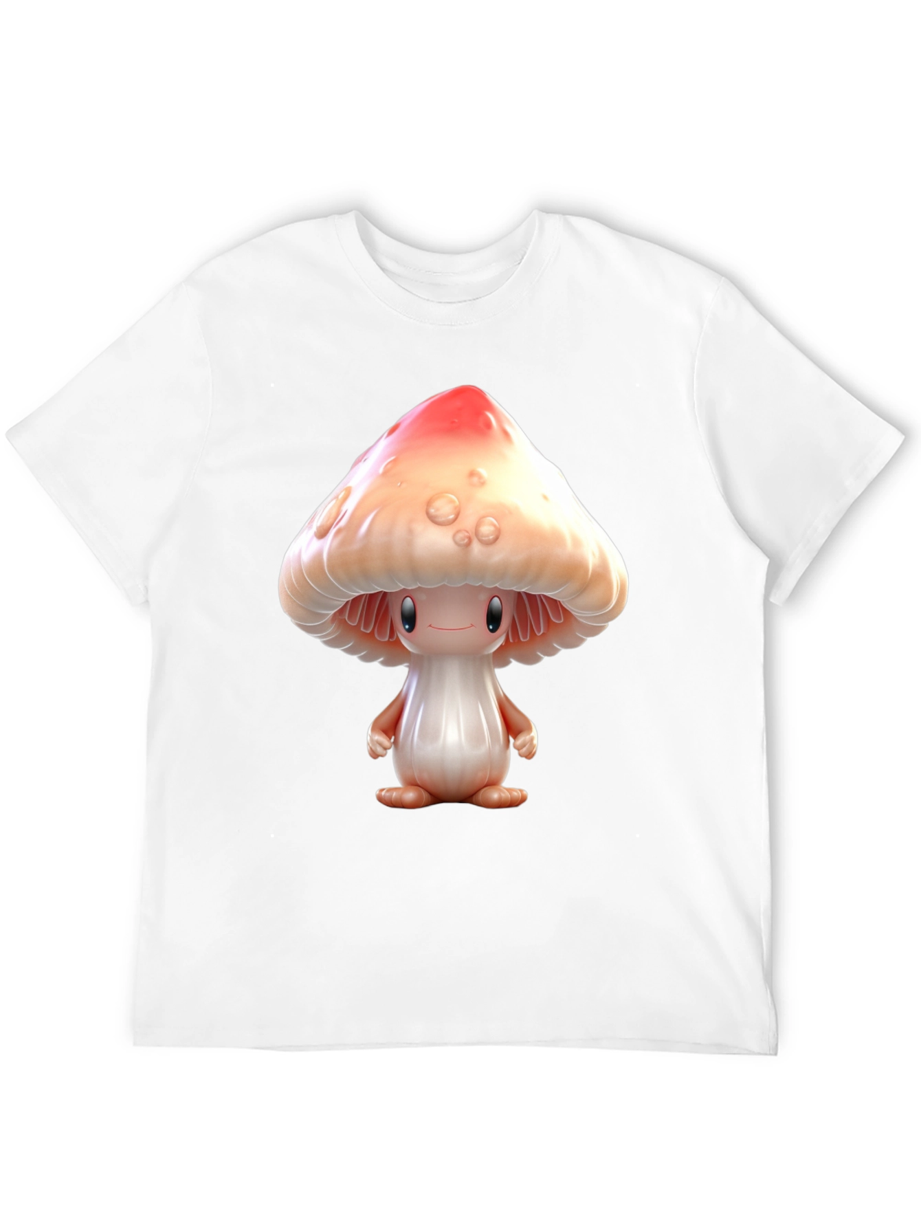 Mushroom Character Graphic Tee - Black