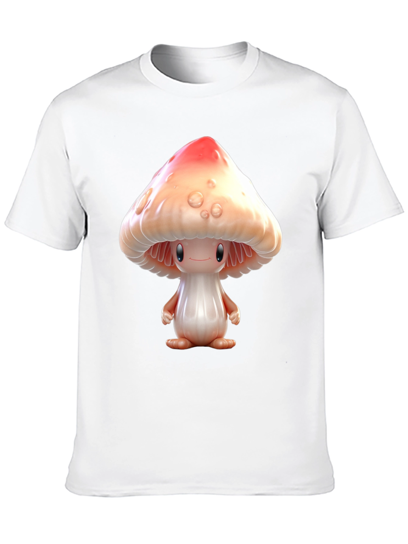 Mushroom Character Graphic Tee - Black