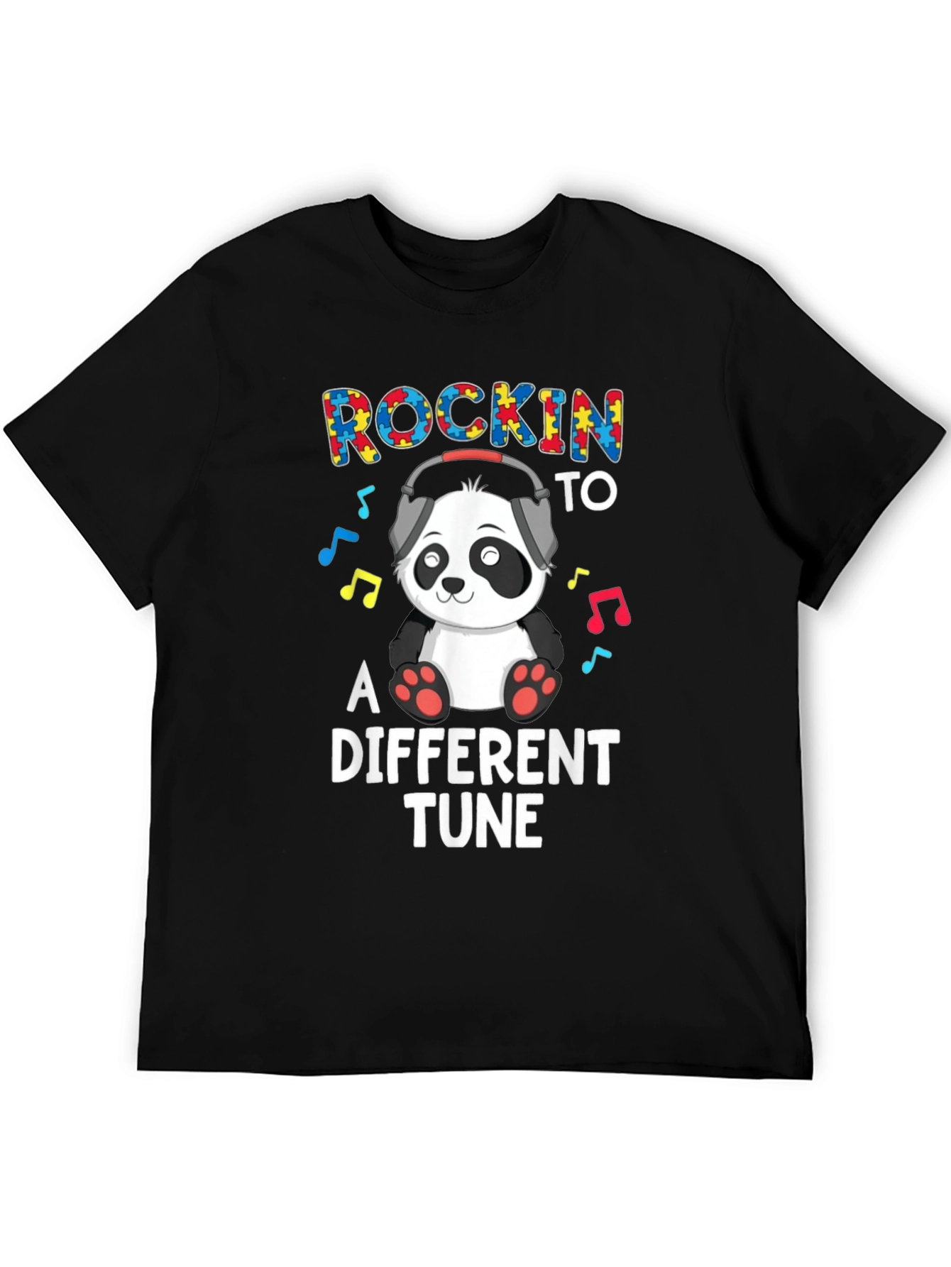 Rockin to a Different Tune Autism Panda T-Shirt