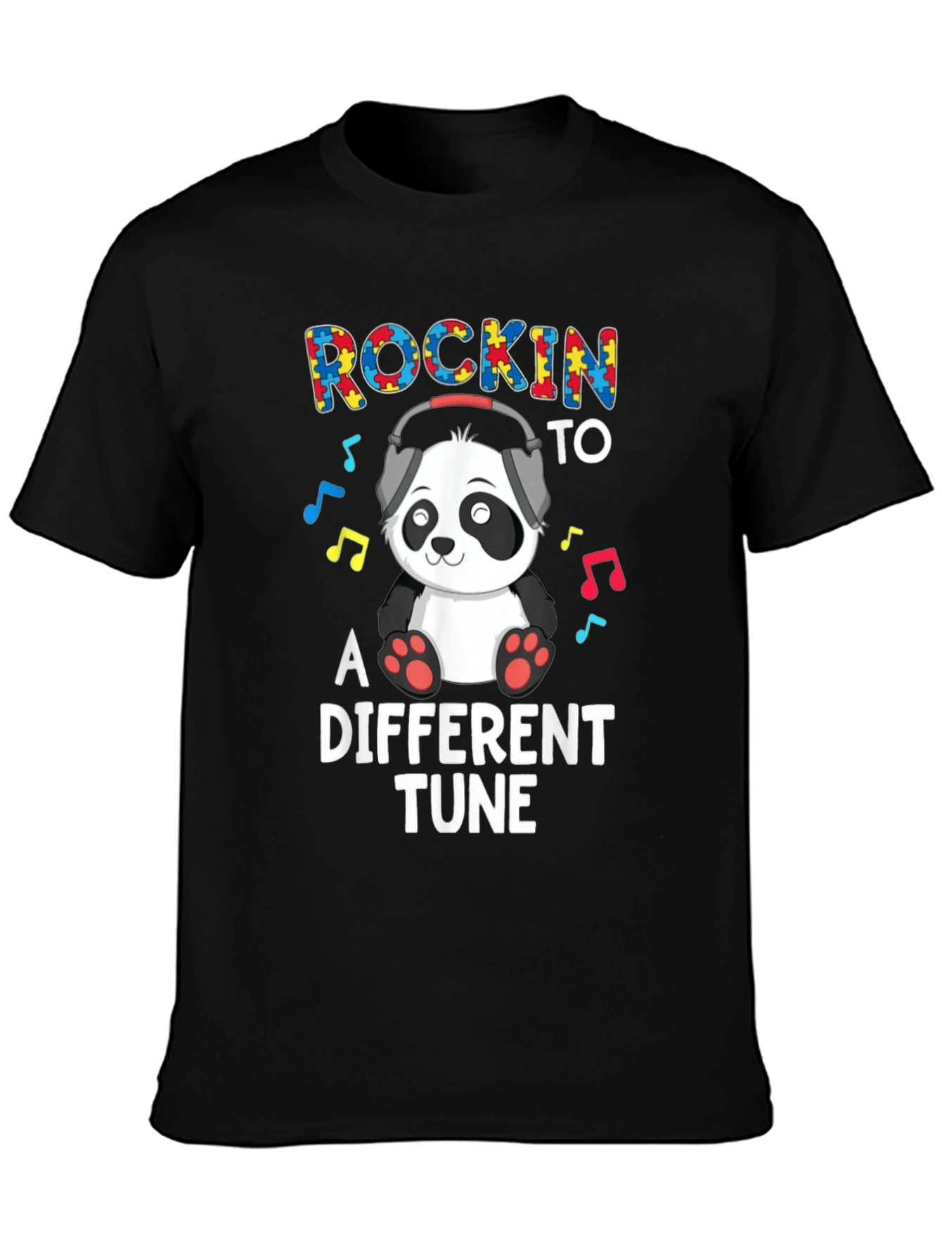 Rockin to a Different Tune Autism Panda T-Shirt