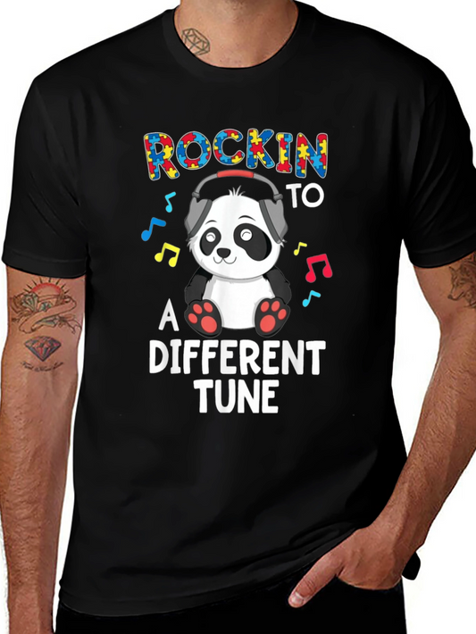 Rockin to a Different Tune Autism Panda T-Shirt