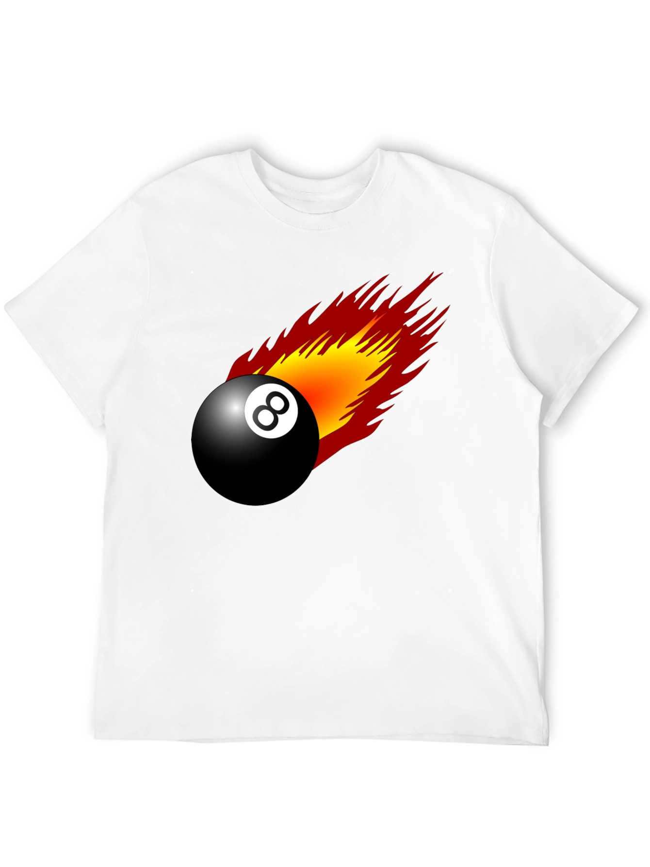 Flaming 8-Ball Graphic Tee - Lucky Number T-Shirt
