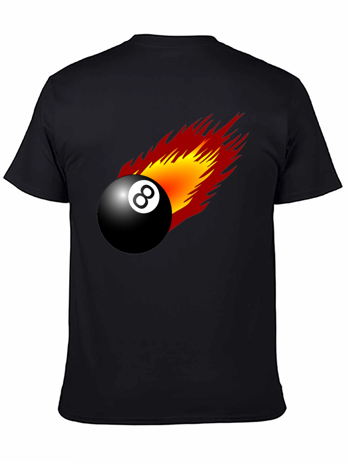 Flaming 8-Ball Graphic Tee - Lucky Number T-Shirt