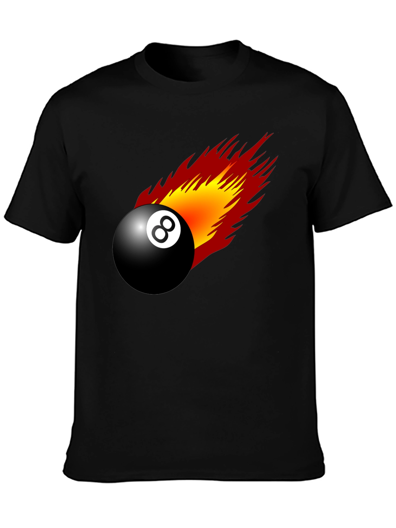 Flaming 8-Ball Graphic Tee - Lucky Number T-Shirt