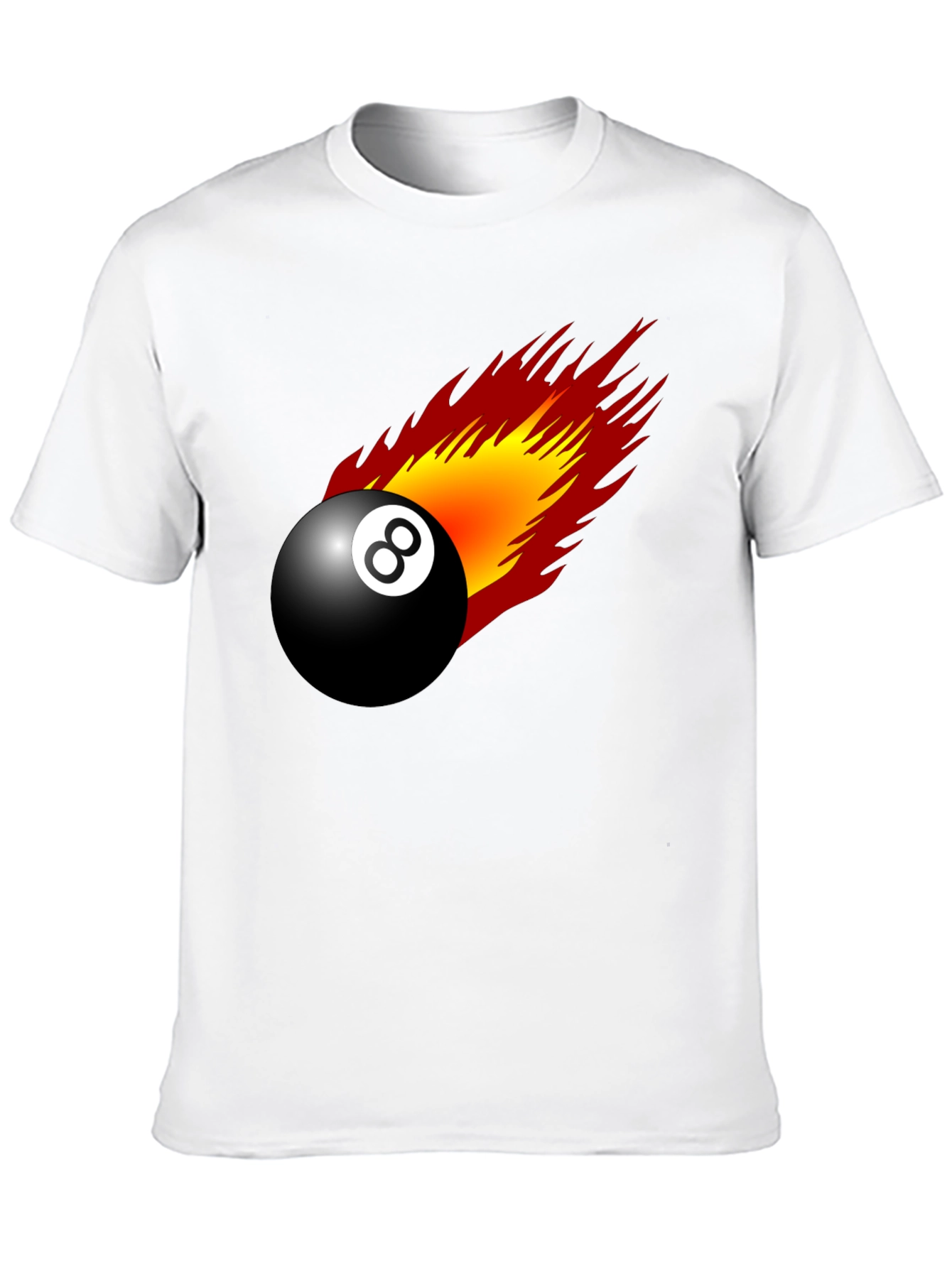Flaming 8-Ball Graphic Tee - Lucky Number T-Shirt