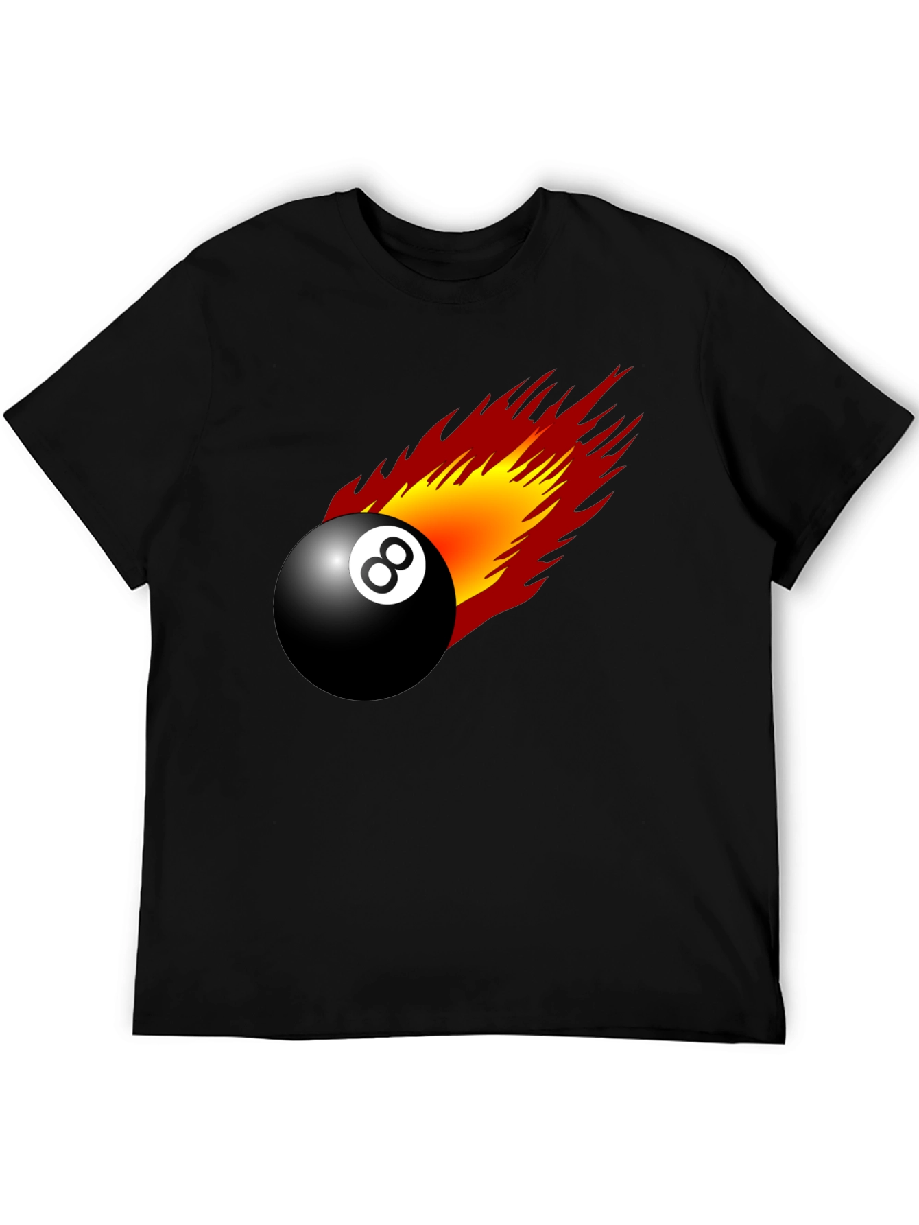 Flaming 8-Ball Graphic Tee - Lucky Number T-Shirt