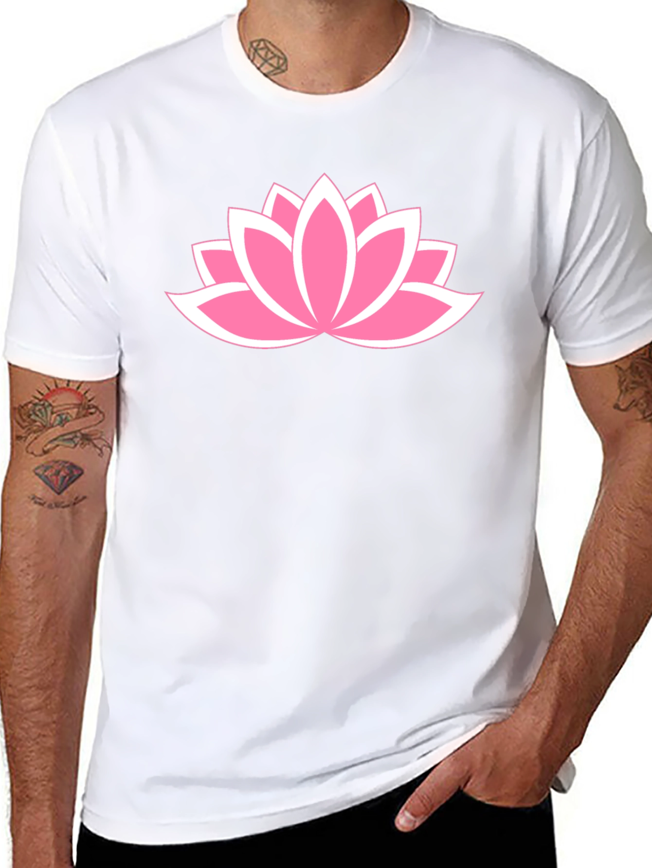 Lotus Flower Graphic T-Shirt - Casual Cotton Tee