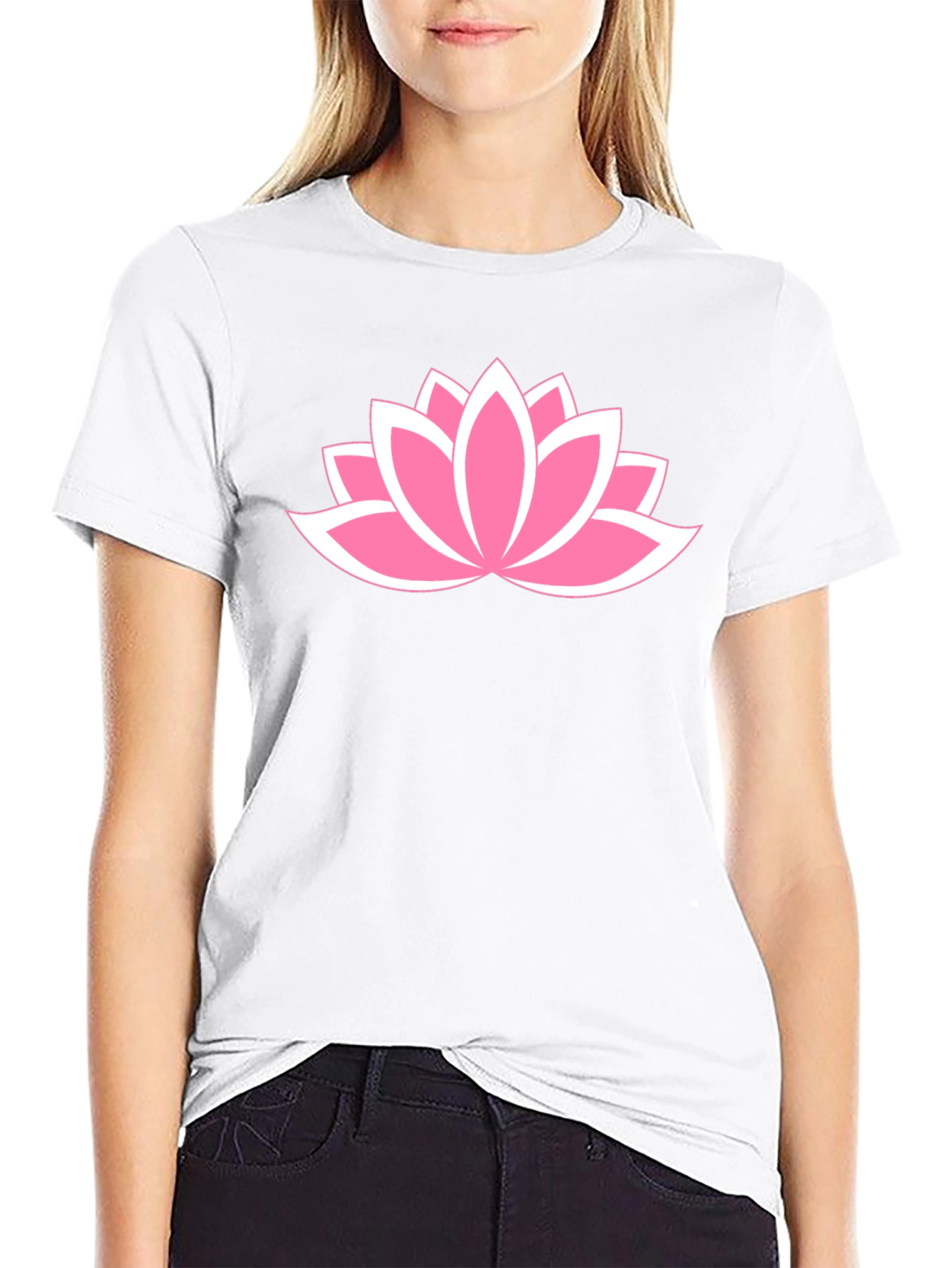 Lotus Flower Graphic T-Shirt - Casual Cotton Tee