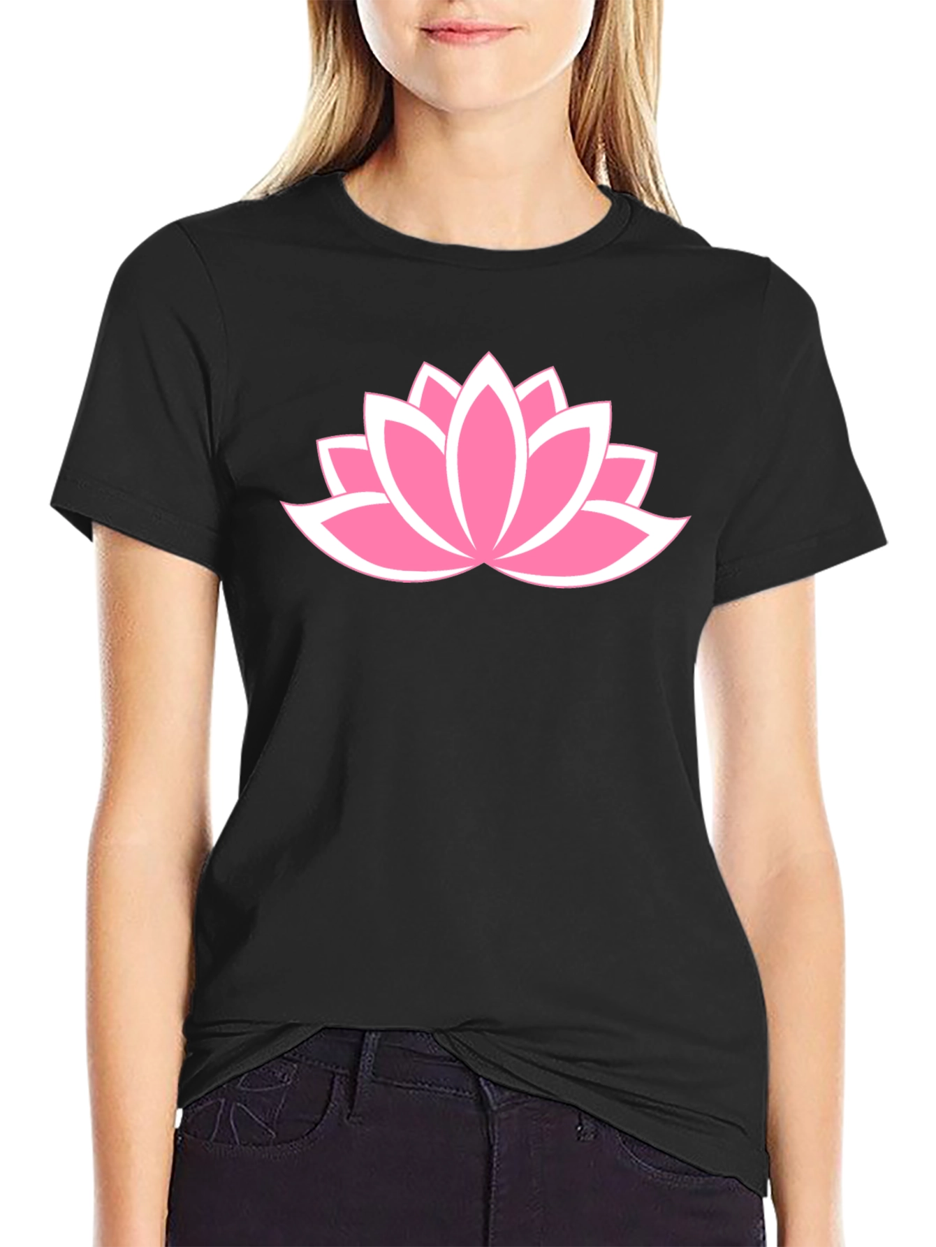 Lotus Flower Graphic T-Shirt - Casual Cotton Tee