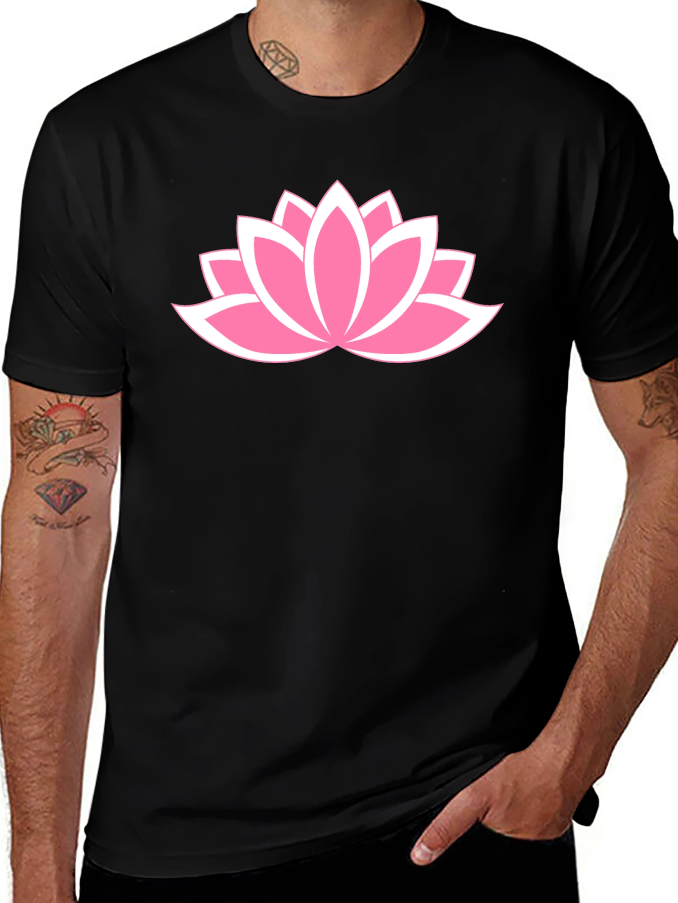 Lotus Flower Graphic T-Shirt - Casual Cotton Tee