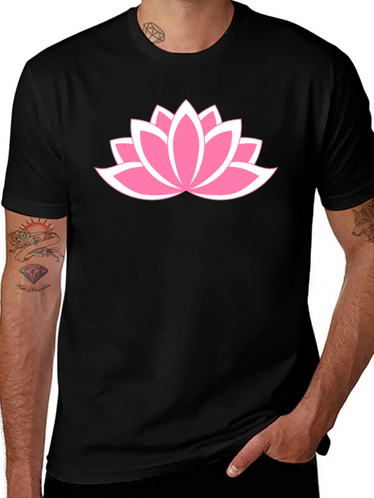 Lotus Flower Graphic T-Shirt - Casual Cotton Tee