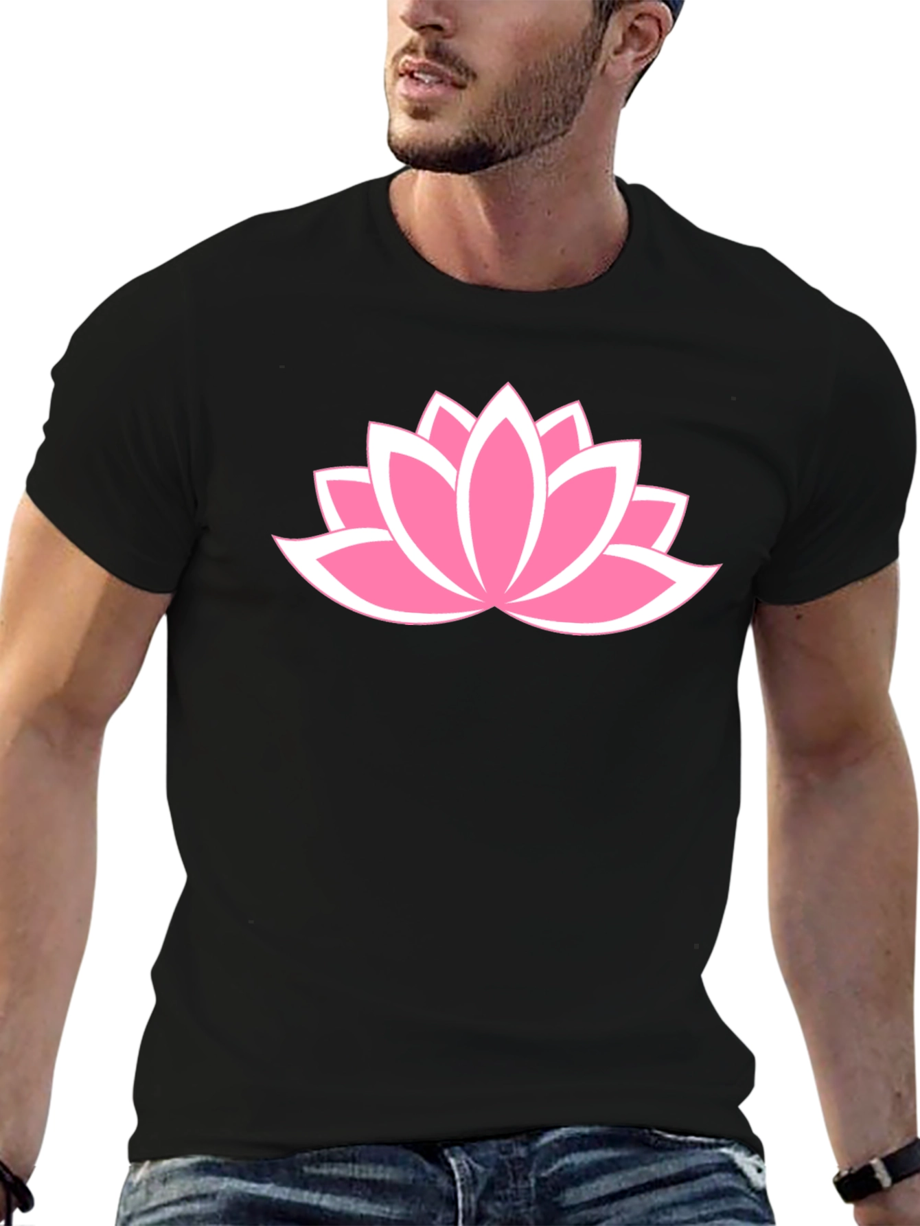 Lotus Flower Graphic T-Shirt - Casual Cotton Tee