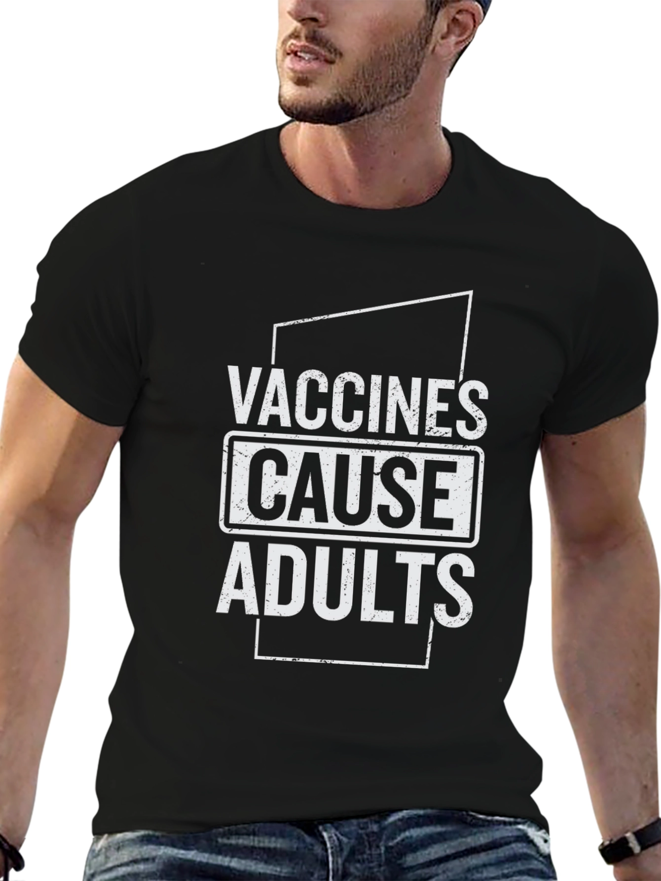 Vaccines Cause Adults Humor T-Shirt Black