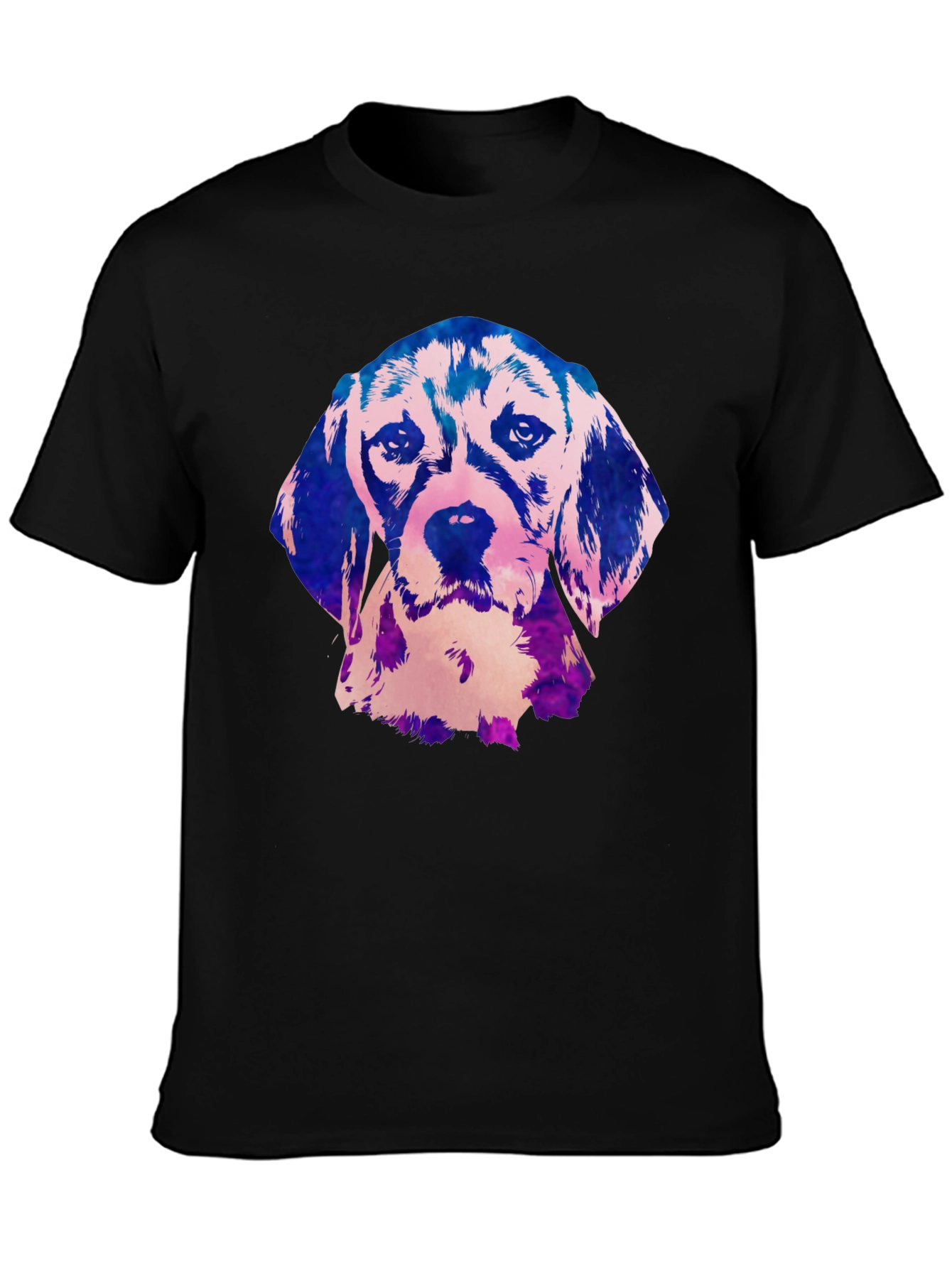 Beagle Dog Graphic Print Black T-Shirt