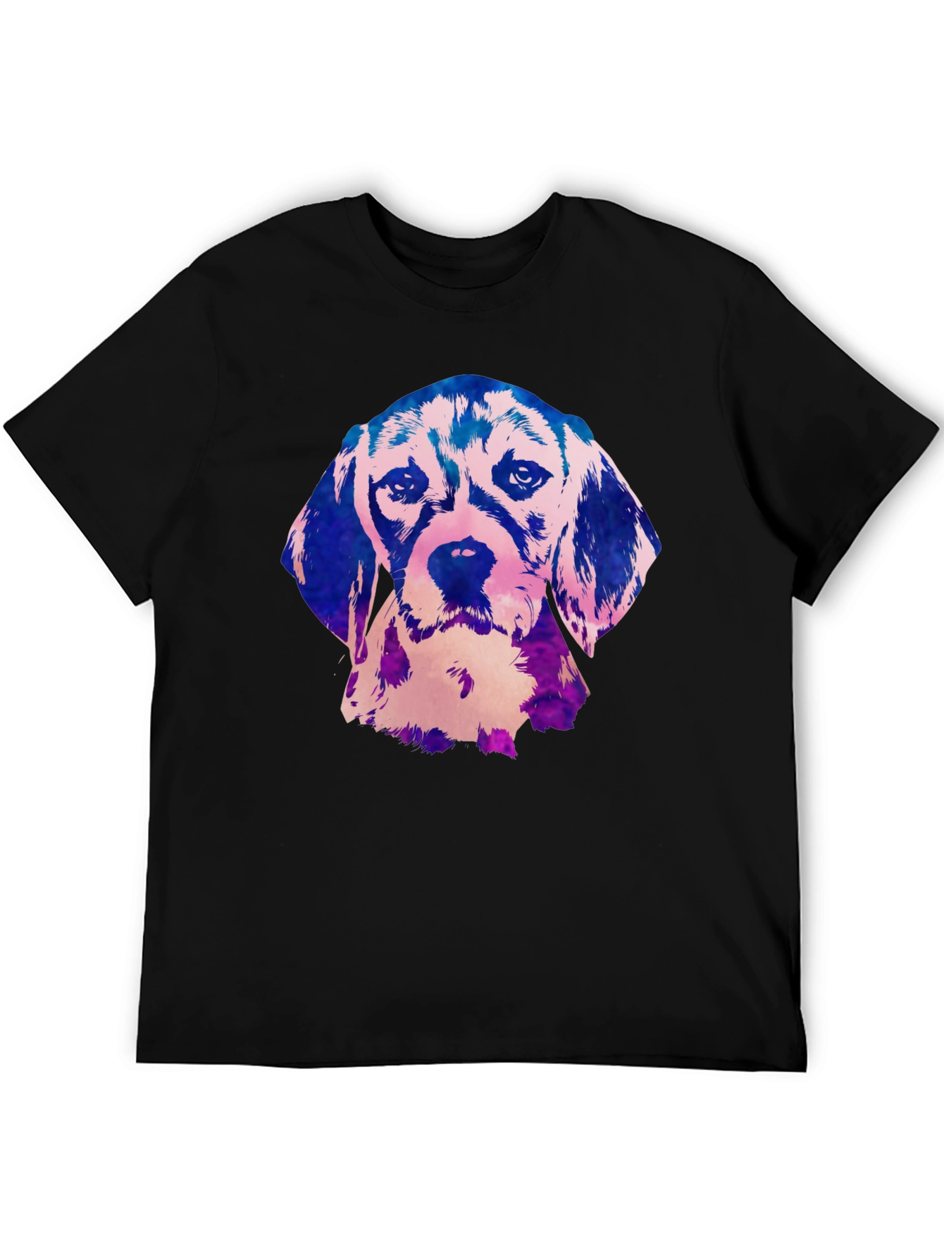 Beagle Dog Graphic Print Black T-Shirt