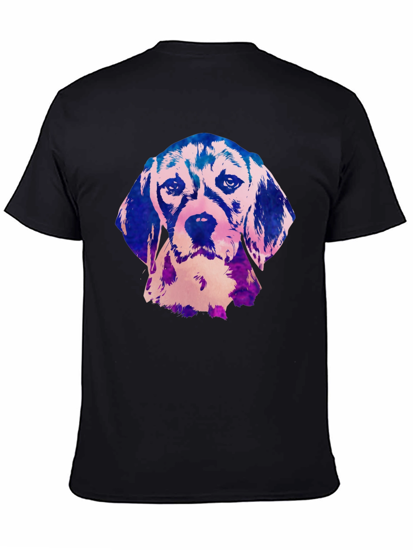 Beagle Dog Graphic Print Black T-Shirt