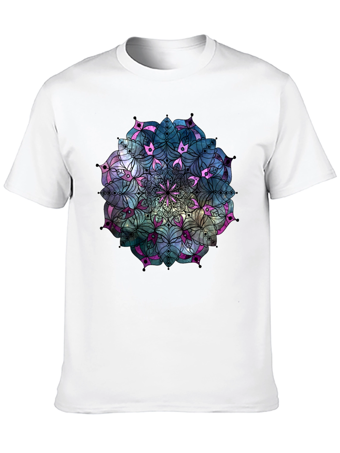 Black Mandala T-Shirt: Galaxy Design Unique Style