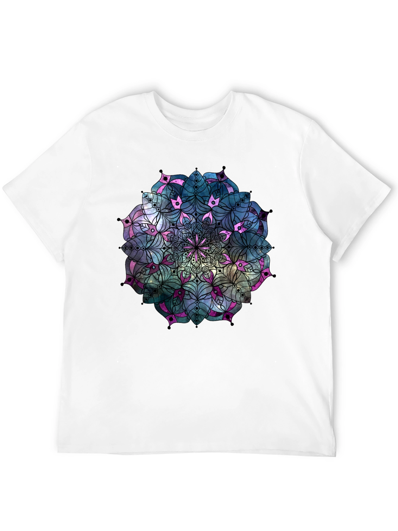 Black Mandala T-Shirt: Galaxy Design Unique Style